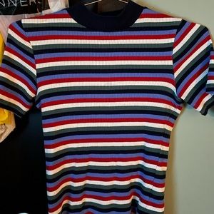 (5 for $10) TWIK striped high neck tee